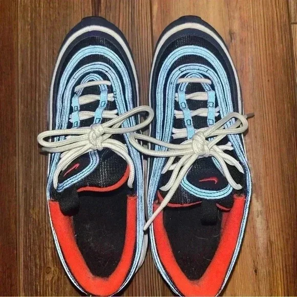 Nike Air Max 97 Midnight Navy Habanero Red 921522-402 size 5 Y= Women’s 6.5 - Picture 5 of 10